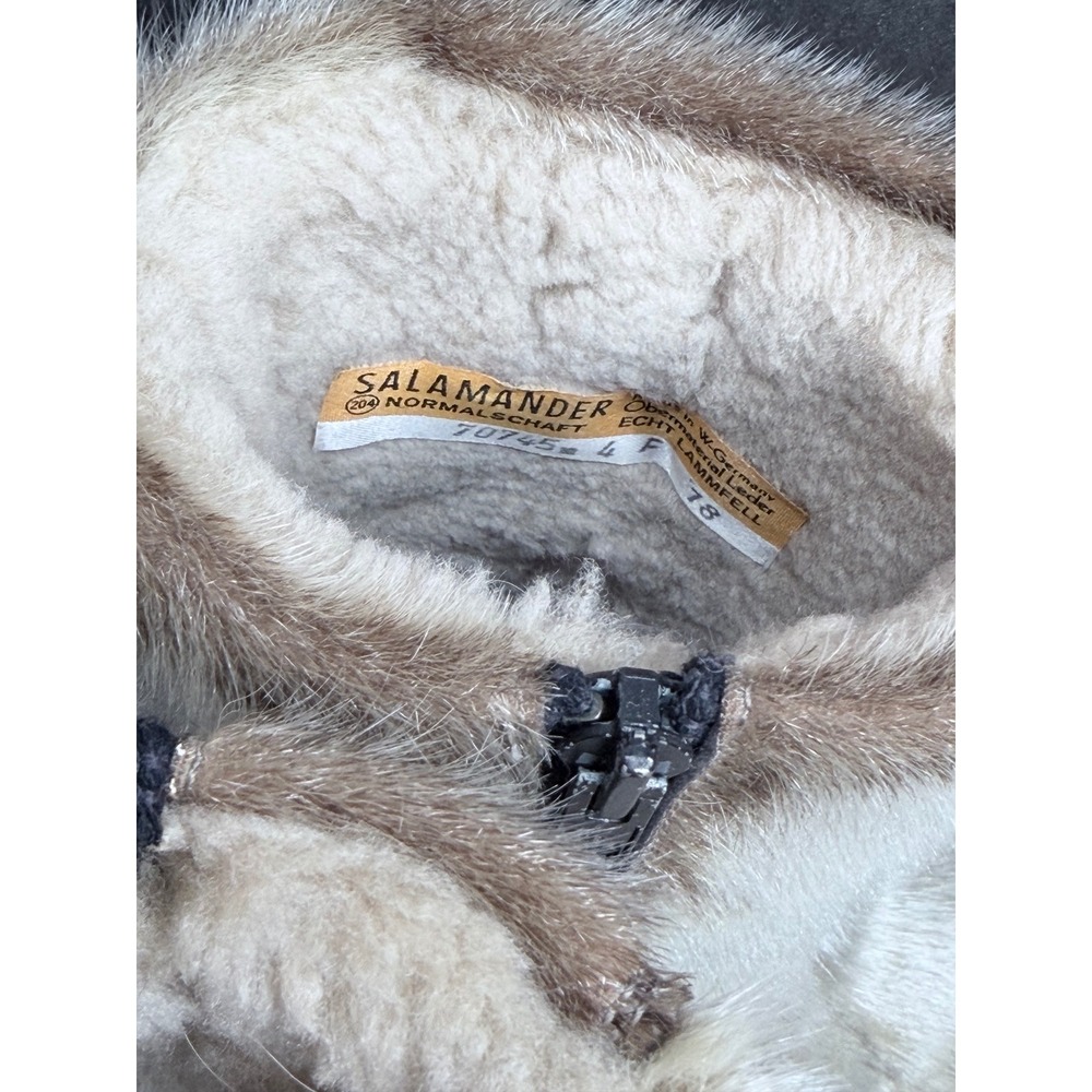 Salamander Vintage West Germany Fur Shearling Lined Winter Boots Spotted Tan 4 F - Picture 3 of 7